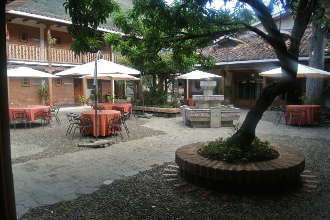 Ground floor patios at the Hacienda